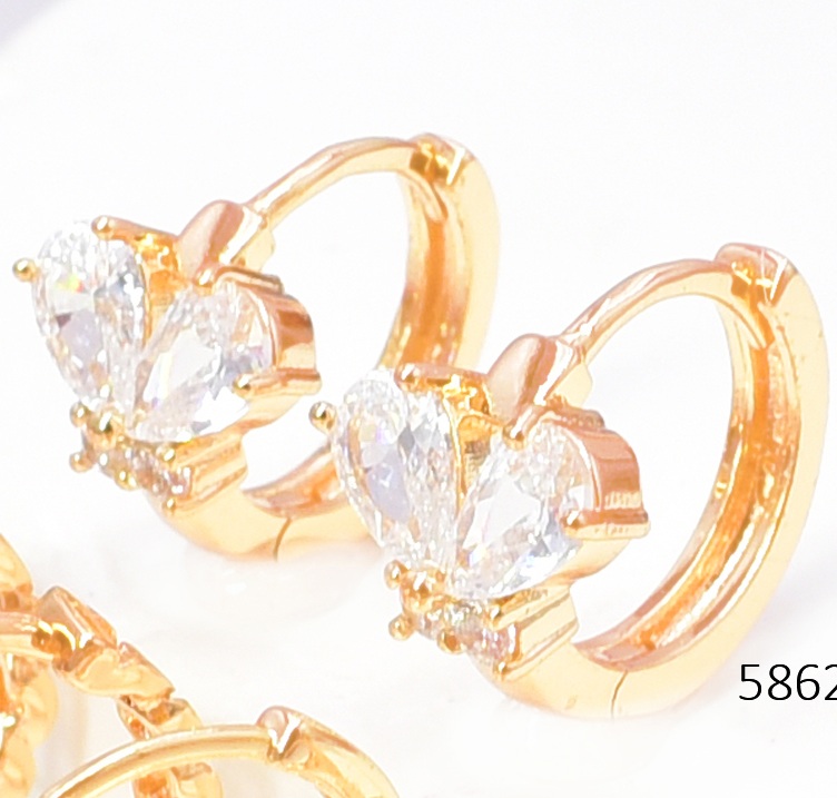 ARETES DOR. HUGGIES MARIPOSA ZIRC. CRISTAL  EE5655-291 012026 (CM)