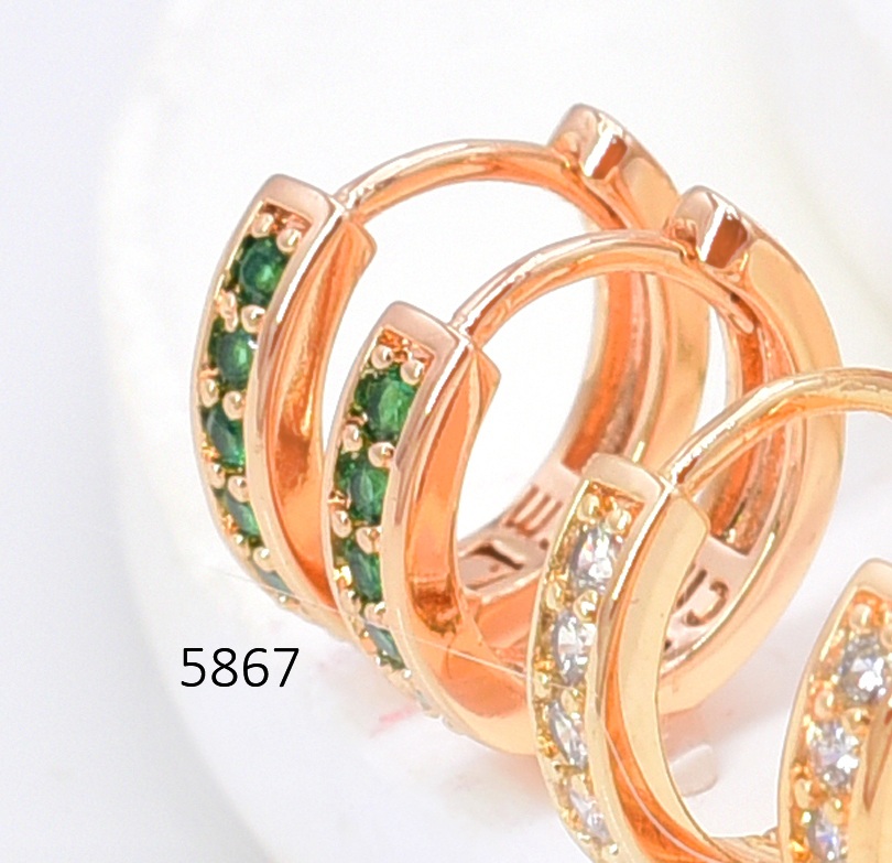 ARETES DOR. HUGGIES ZIRC. VERDE  EE5665-291 012026 (CM)