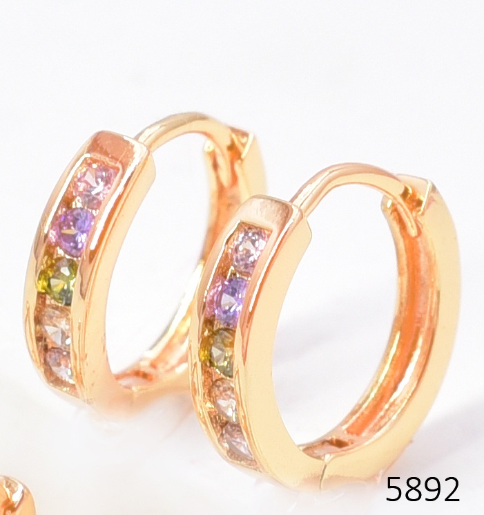 ARETES DOR. HUGGIES  ZIRC. COLORES EE5711-291 012026 (CM)