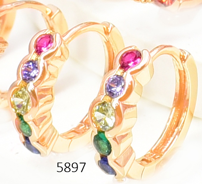 ARETES DOR. HUGGIES ZIRC. RD  COLORES. EE5721-291 012026 (CM)