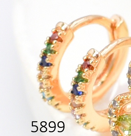 ARETES DOR. HUGGIES  ZIRC. COLORES EE5724-291 012026 (CM)