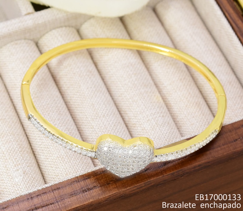 BRAZALETE DOR. RD CORAZON ZIRC. BE918-423 012026