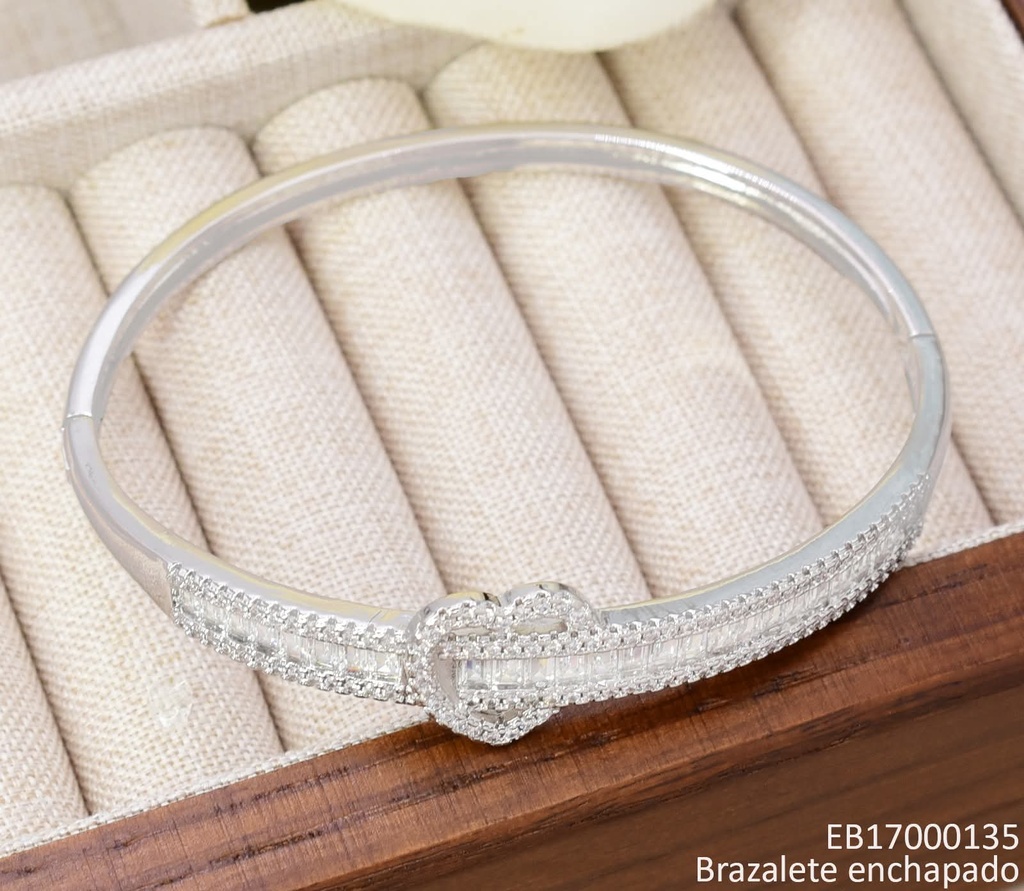 BRAZALETE PLAT. CORAZON LINEAS ZIRC. BE920-423 012026