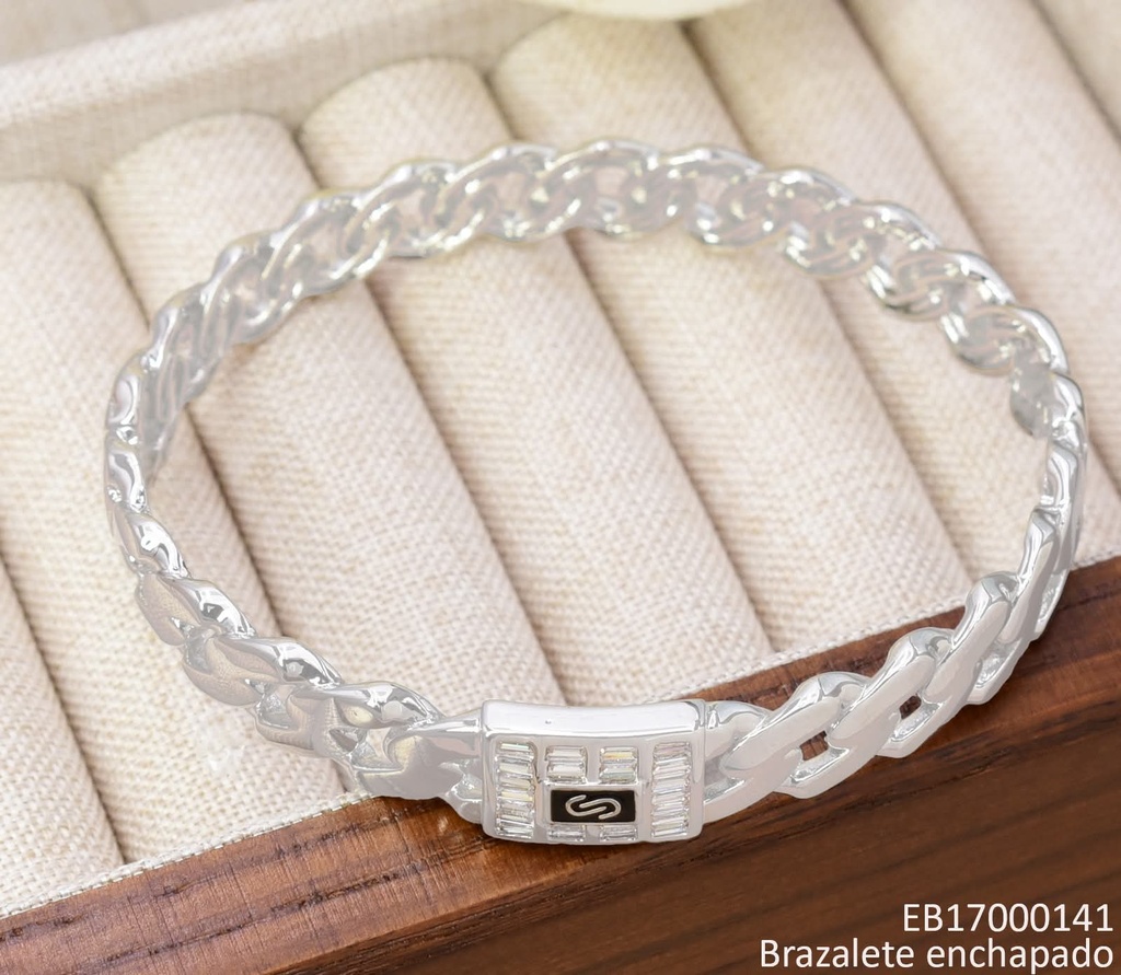 BRAZALETE PLA. CAD. RIGIDA PLACA ZIRC. "S" BE926-423 012026