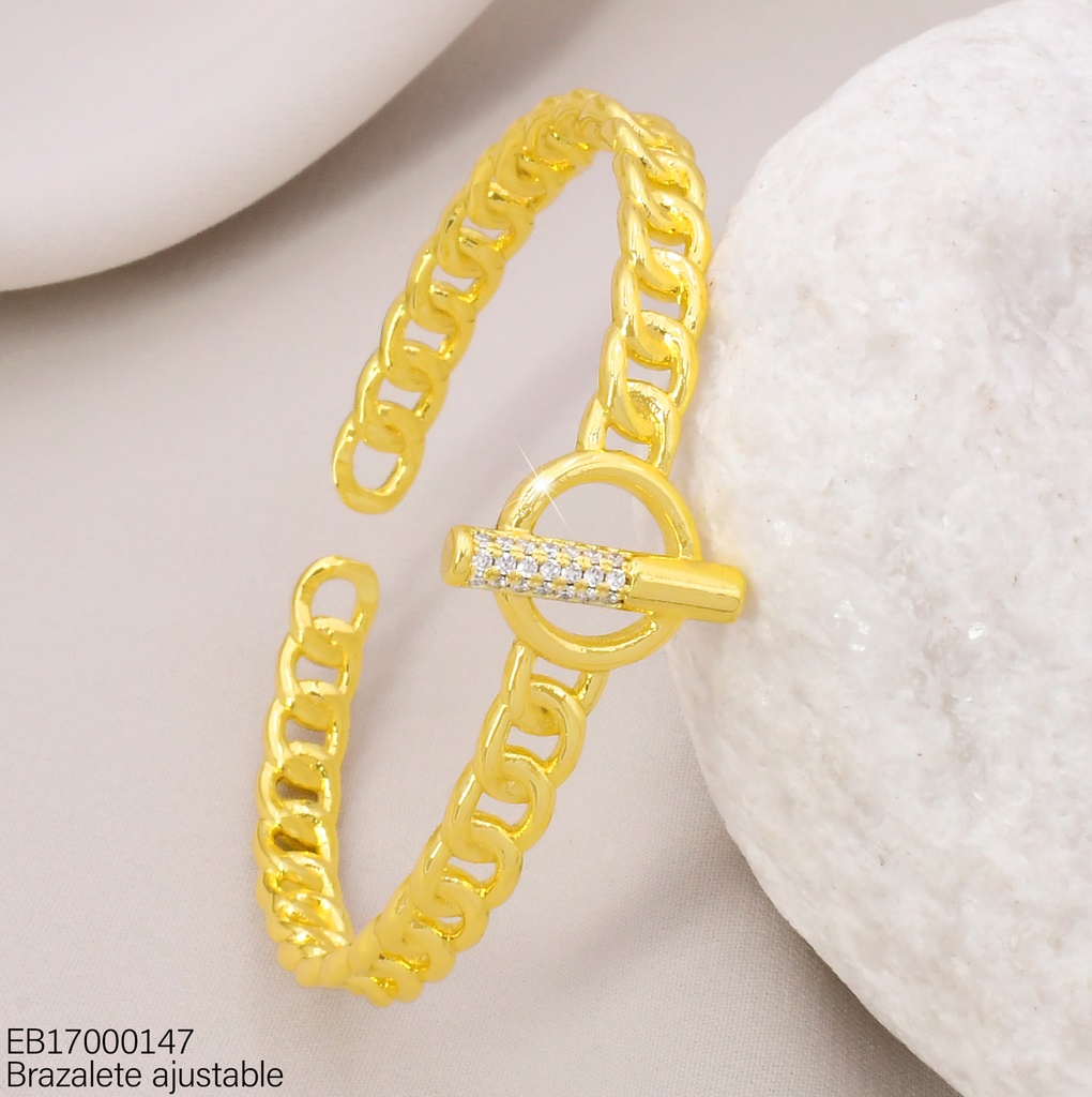 BRAZALETE DOR ESLABONES BARBADA HUECA/CIERRE TIFFANY BE1191-217 012026