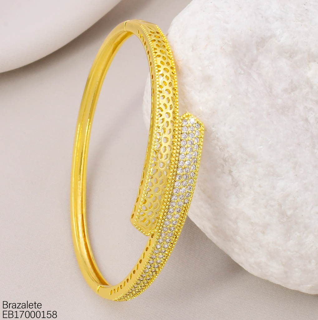 BRAZALETE ENTRELAZADO/FLOR/ZIRC. BE1202-217 012026