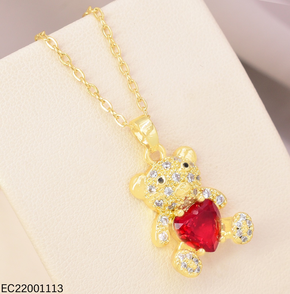 CADENA OSO/CORAZON ZIRC. ROJA CE616-426 012026
