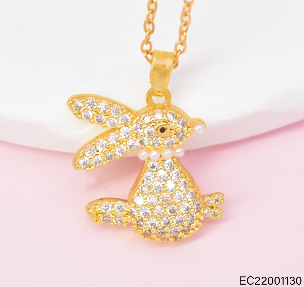CADENA DOR DIJE  CONEJO/ZIRC. CE633-442 012026