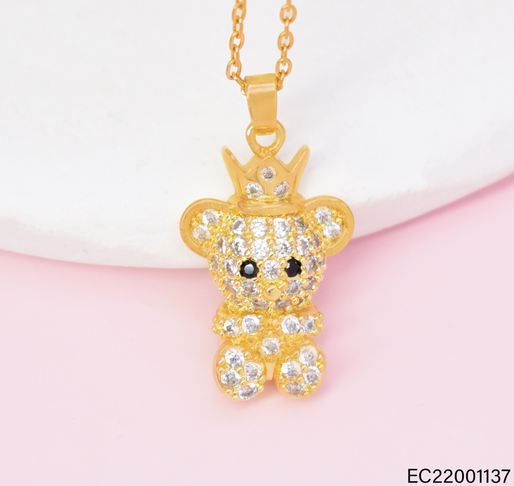 CADENA DOR DIJE OSO ZIRC. CORONA CE640-442 012026