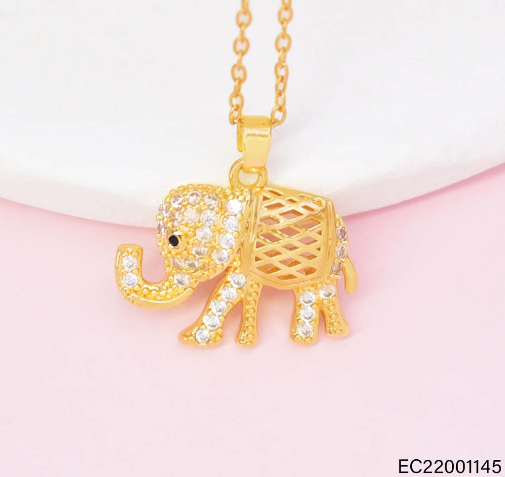 CADENA DOR ELEFANTE ZIRC. CE648-442 012026