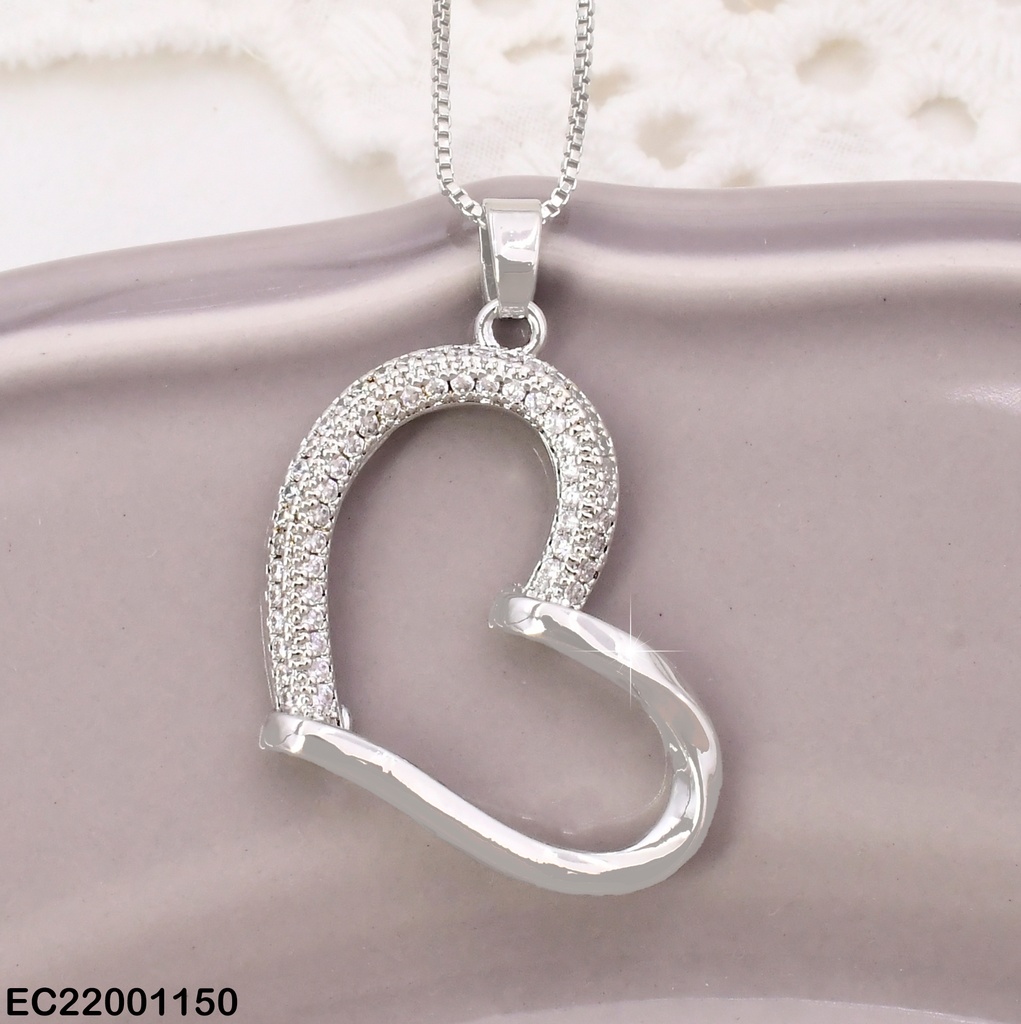 CADENA PLAT. CORAZON CROQUI ZIRC.DIAGONAL CE652-442 012026