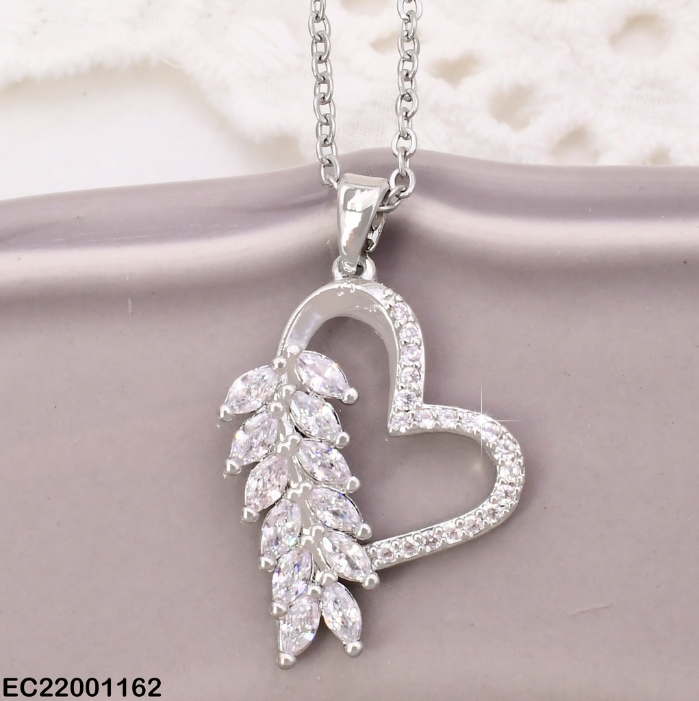 CADENA PLAT. CORAZON OLIVO ZIRC. CE666-444 012026