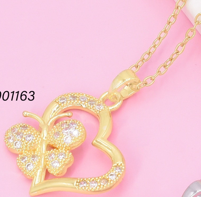 CADENA DOR. CORAZON/MARIPOSA ZIRC. CE668-444 012026
