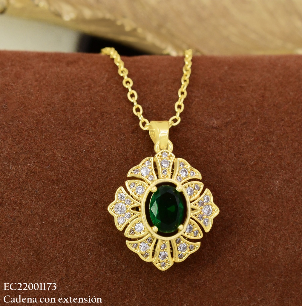 CADENA ROMBO ZIRC. OV. VERDE CE780-445 012026