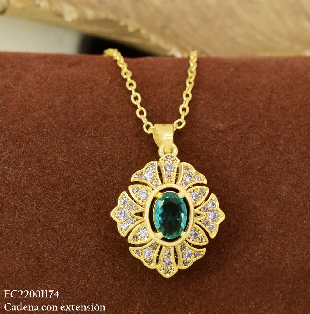 CADENA ROMBO ZIRC. OV. TURQUESA  CE779-445 012026