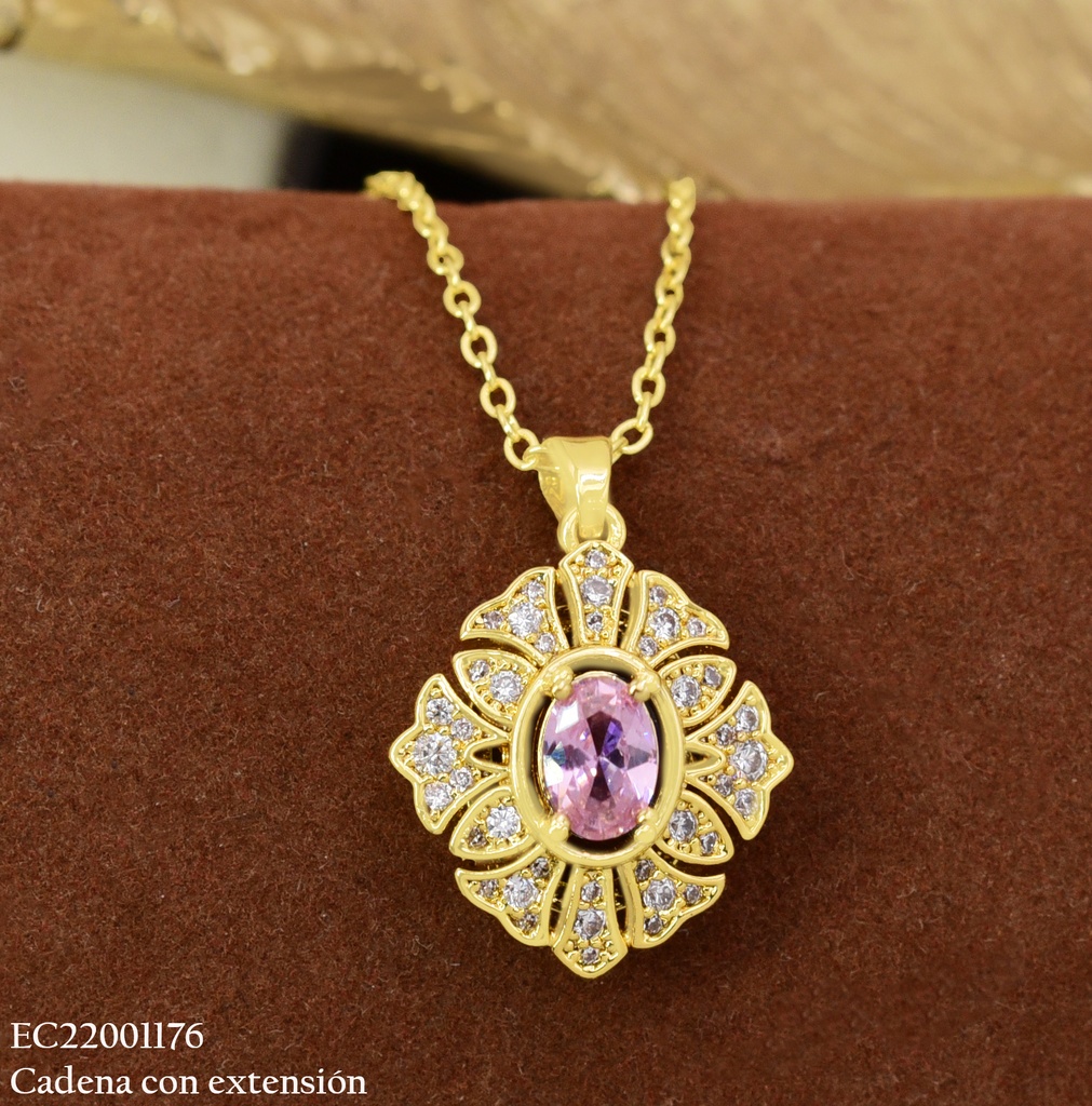 CADENA ROMBO ZIRC. OV. ROSADA CE782-445 012026