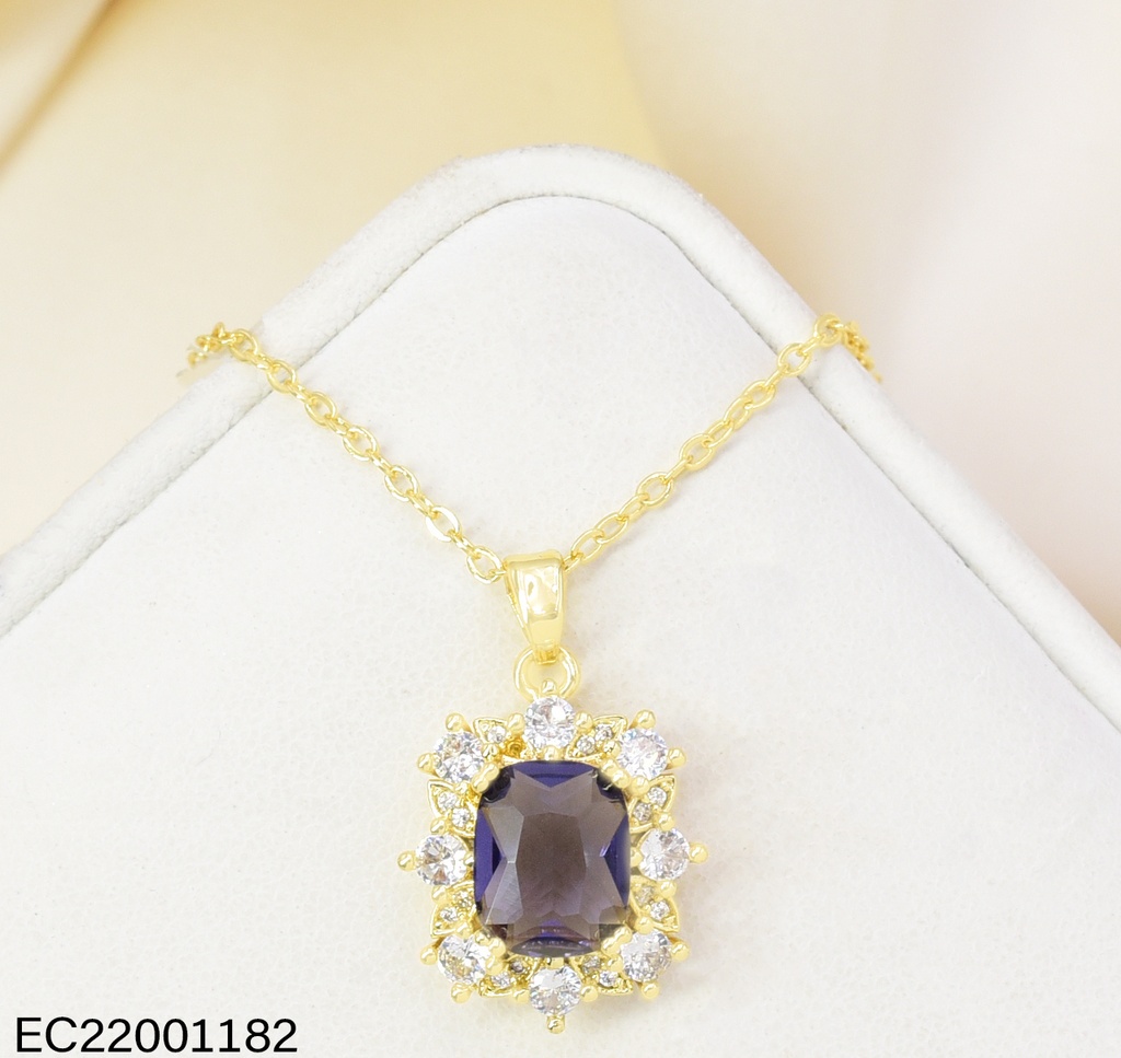CADENA CUADRO ZIRC. MORADA/CRISTAL CE788-445 012026