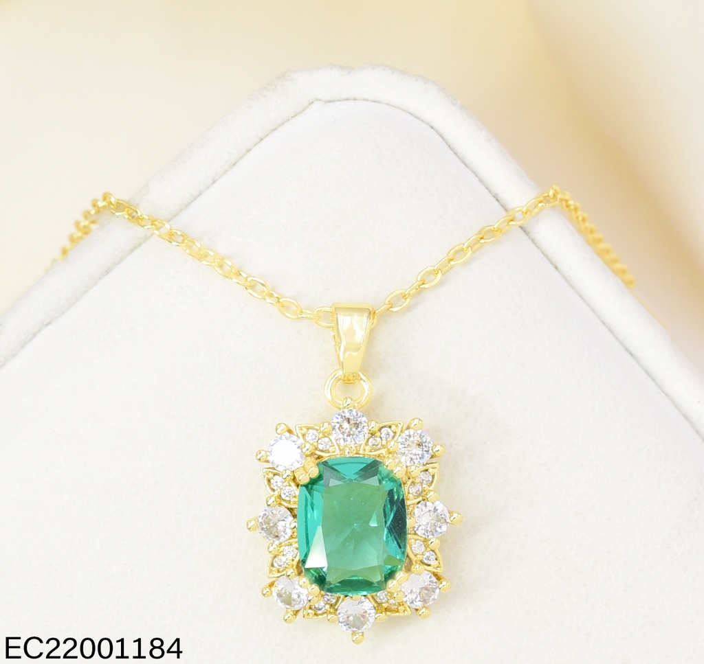 CADENA CUADRO ZIRC. TURQUESA/CRISTAL CE790-445 012026