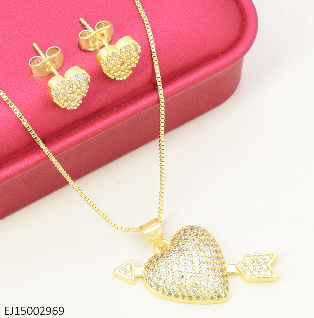 SET CORAZON CRISTAL/FLECHA  ZIRC. SE1458-9 012026
