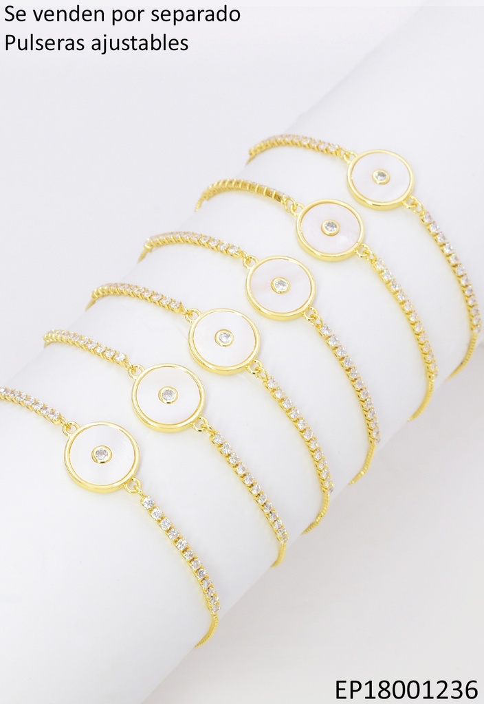 PULSERA PLACA/RD  ZIRC. BE1128-294 012026