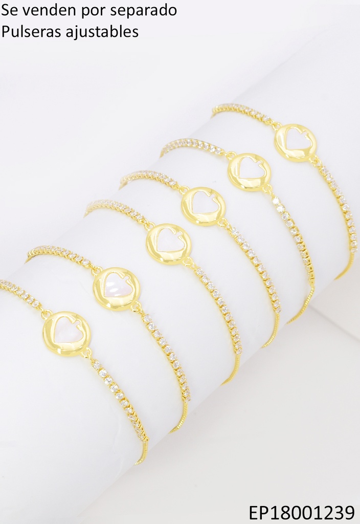 PULSERA RD CORAZON  ZIRC. BE1131-294 012026