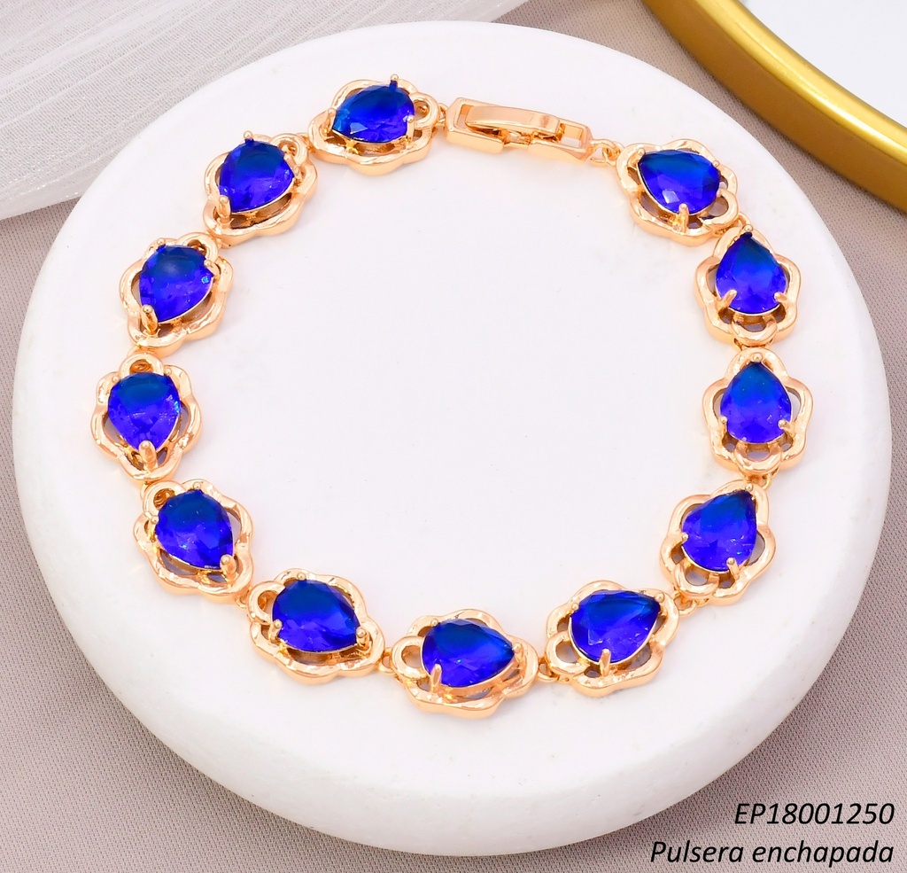 PULSERA ZIRC. GOTA AZUL BE1213-291 012026 (CM)