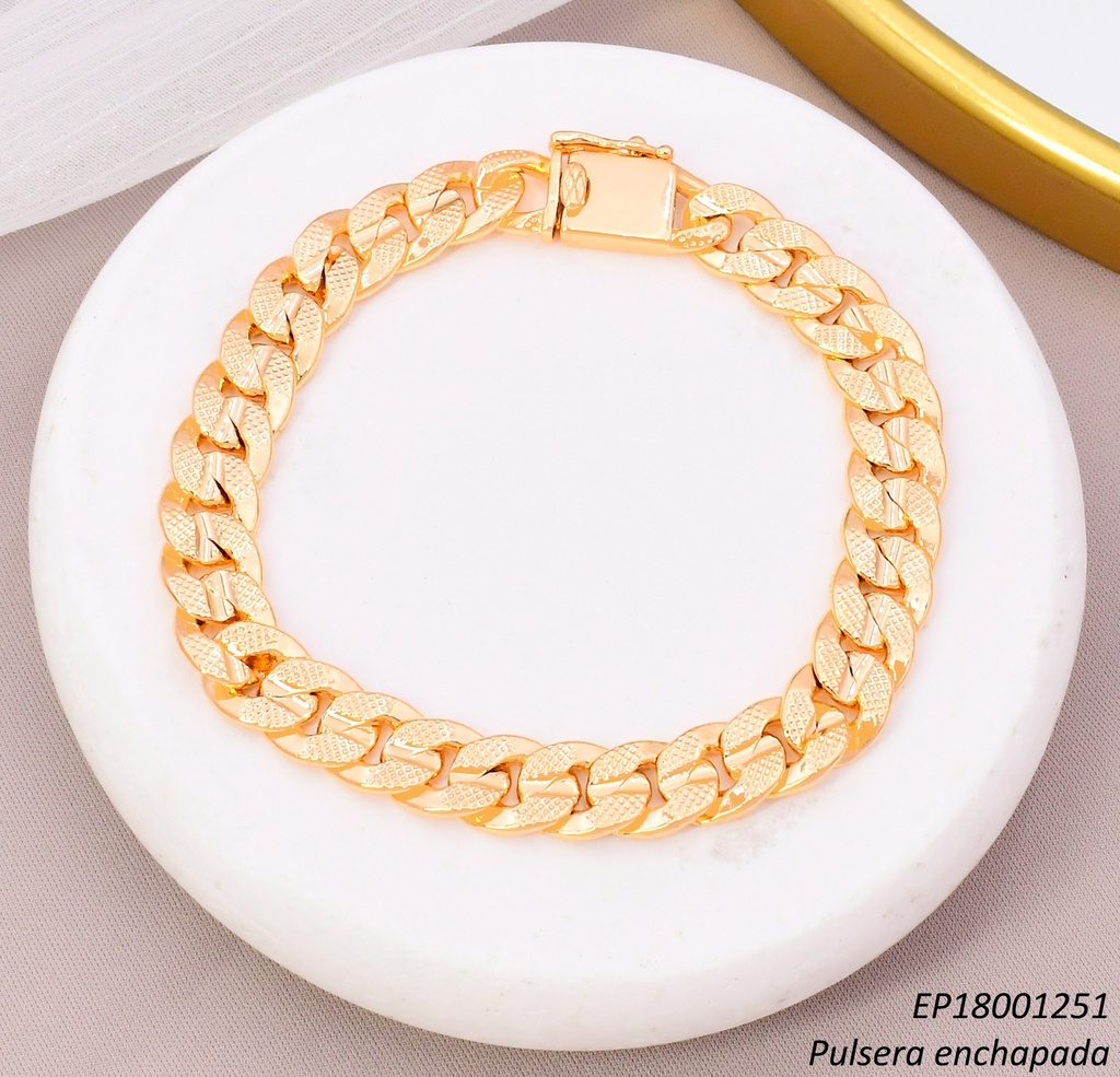 PULSERA CADENA MARTILLADA PUNTEADA BE1219-291 012026 (CM)
