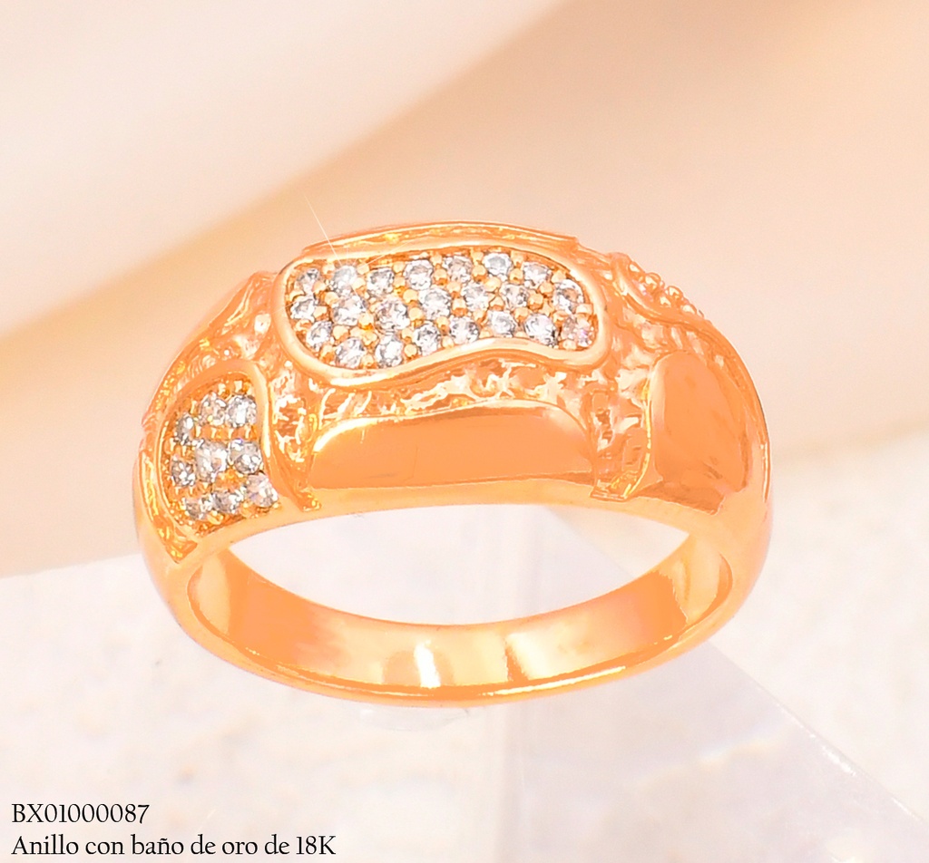 ANILLO BAÑO DE ORO 18K. XUPING  ZIRC. #113