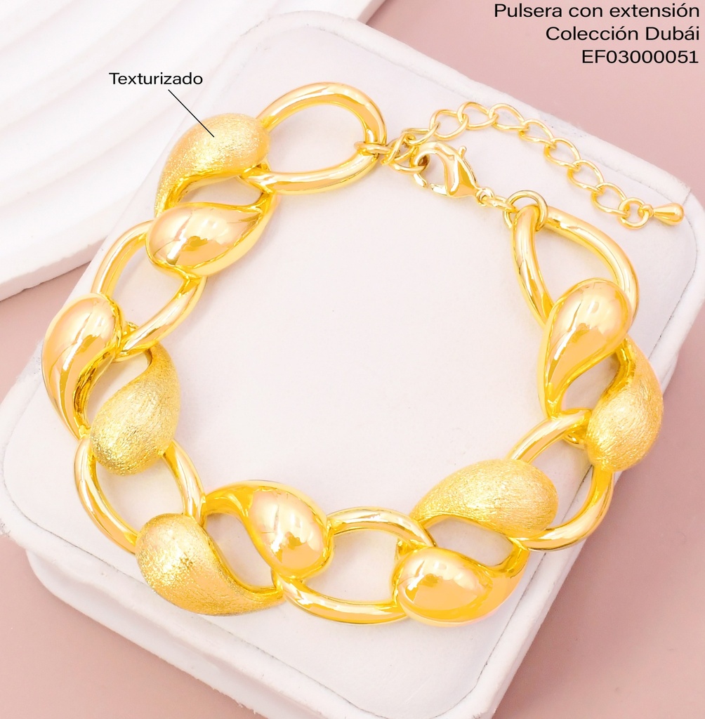 PULSERA DOR GOTAS ENTRELAZADAS FD25876