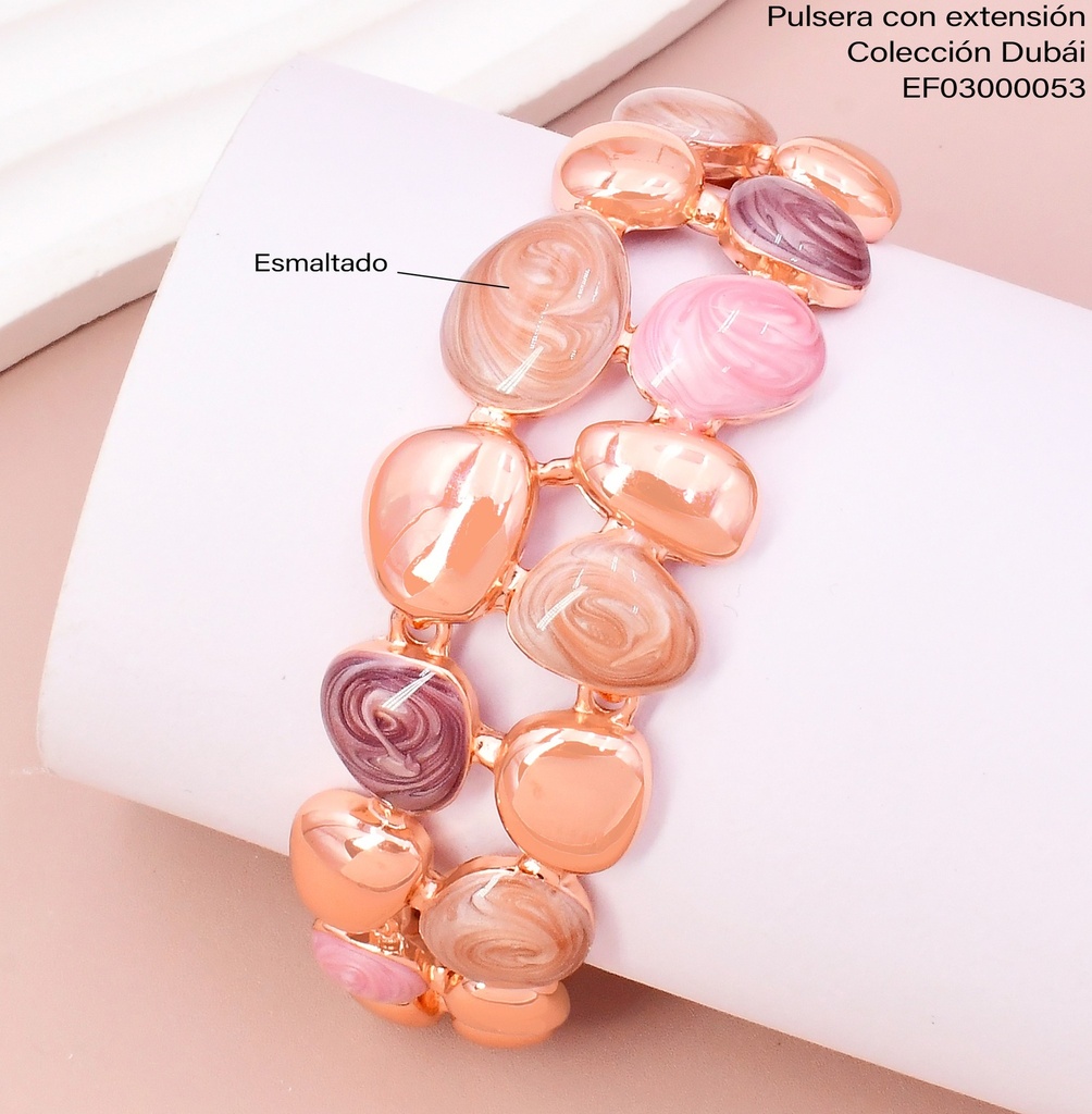 PULSERA ROSE GOLD ESLAB. ESMALTADOS FD25886