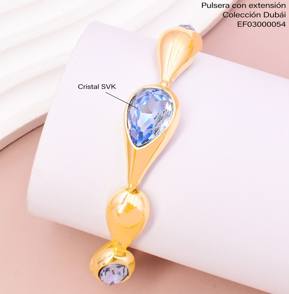 PULSERA DOR GOTAS LISAS / ZIRC. LILA FD25882