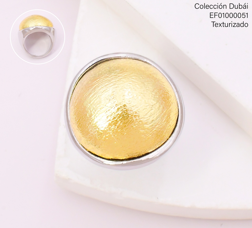ANILLO PLAT. RD.GR.DORADO FD25812