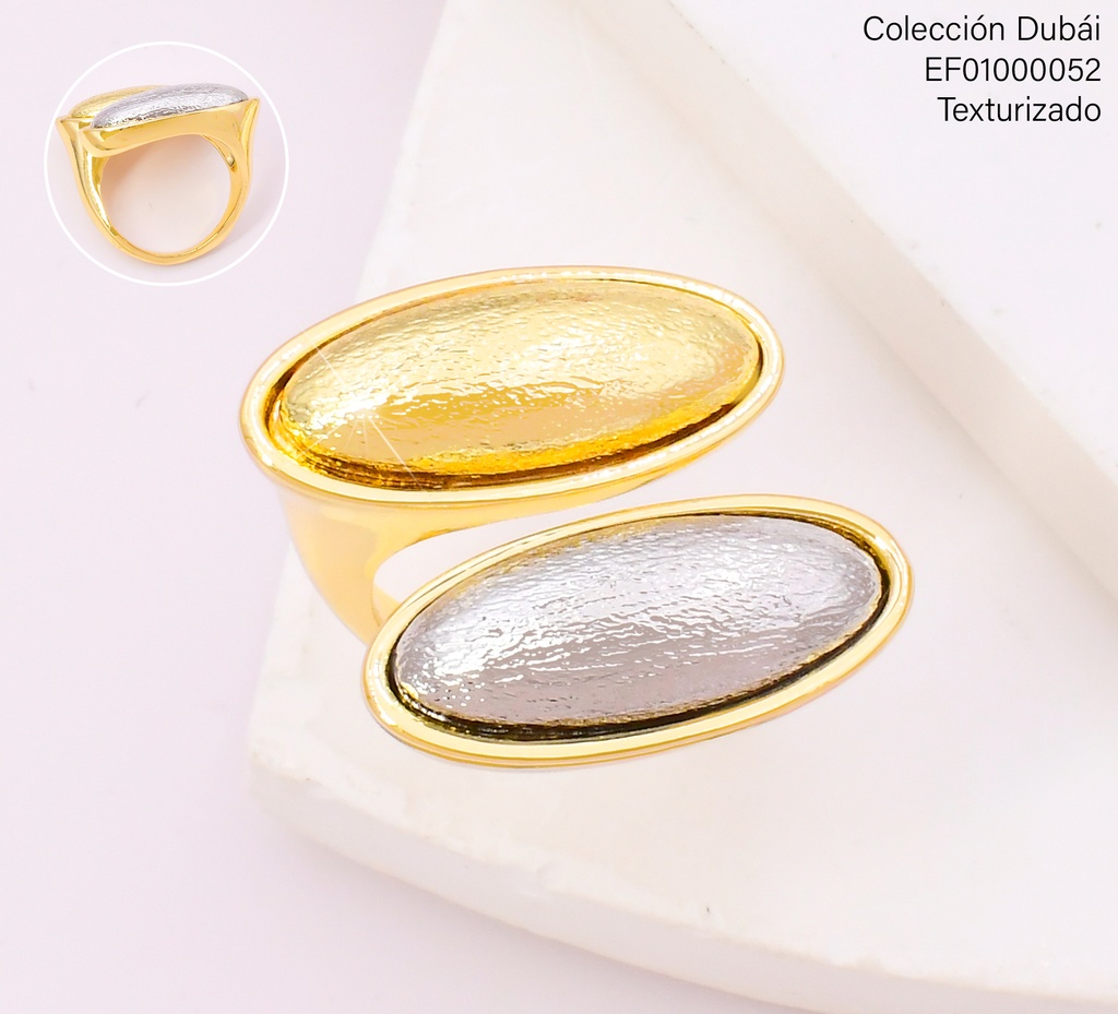 ANILLO 2 OV ALARG HORIZONTALES PLAT/DOR FD25820