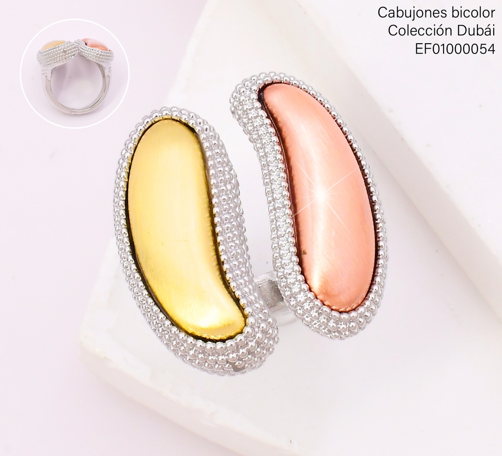 ANILLO 2 GOTAS ALARG. HORIZONTALES DOR/ROSE GOLD FD25843