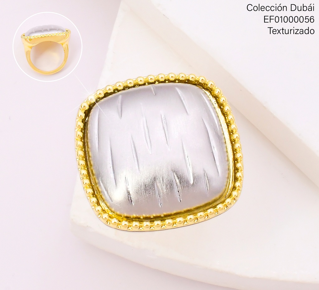 ANILLO DOR.CUADRO PLAT.BORDE PUNTEADOS FD25817
