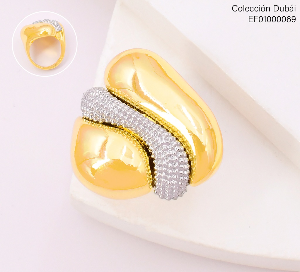 ANILLO CORAZON FRANJA PUNTEADA CENTRO FD25851