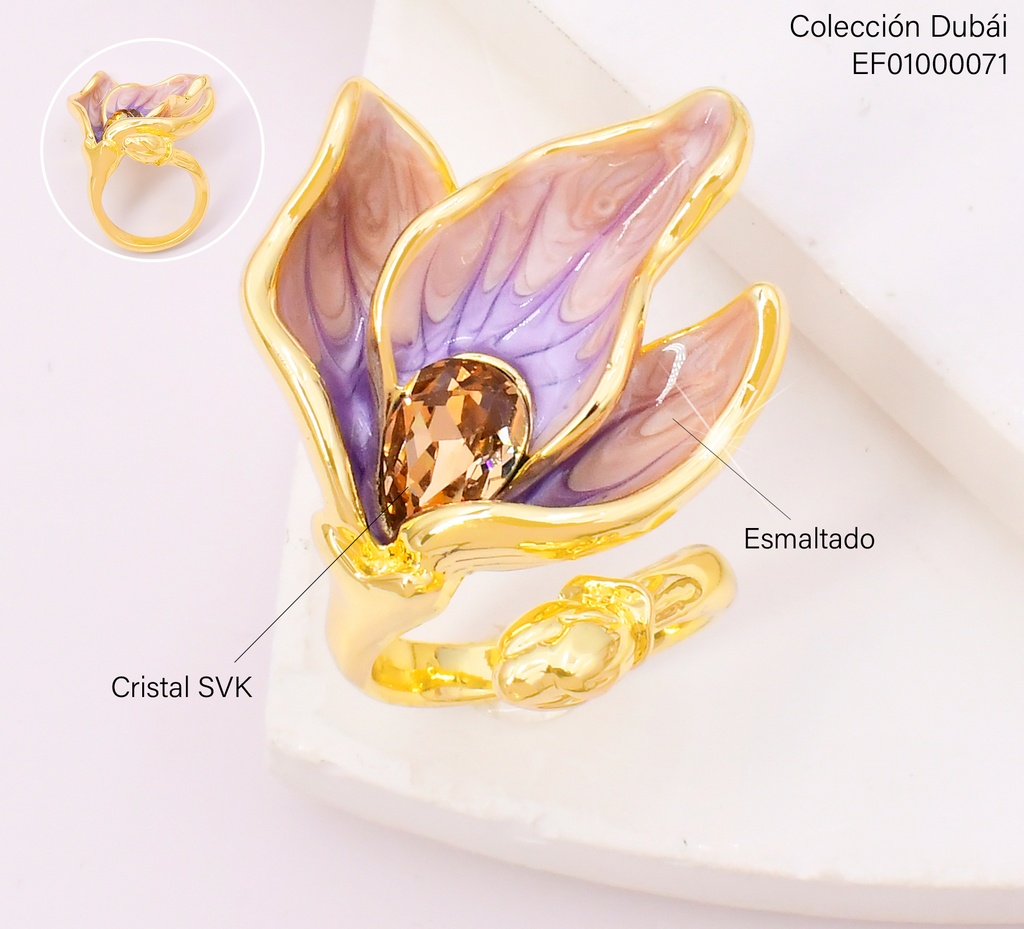 ANILLO ALGAS LILAS C/ZIRCONIA CENTRO FD25728