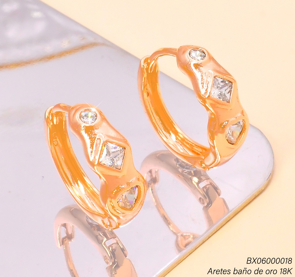 ARGOLLA BAÑO DE ORO 18K. XUPING ZIRC RD/ROMBO/CORAZON TEZF-0253