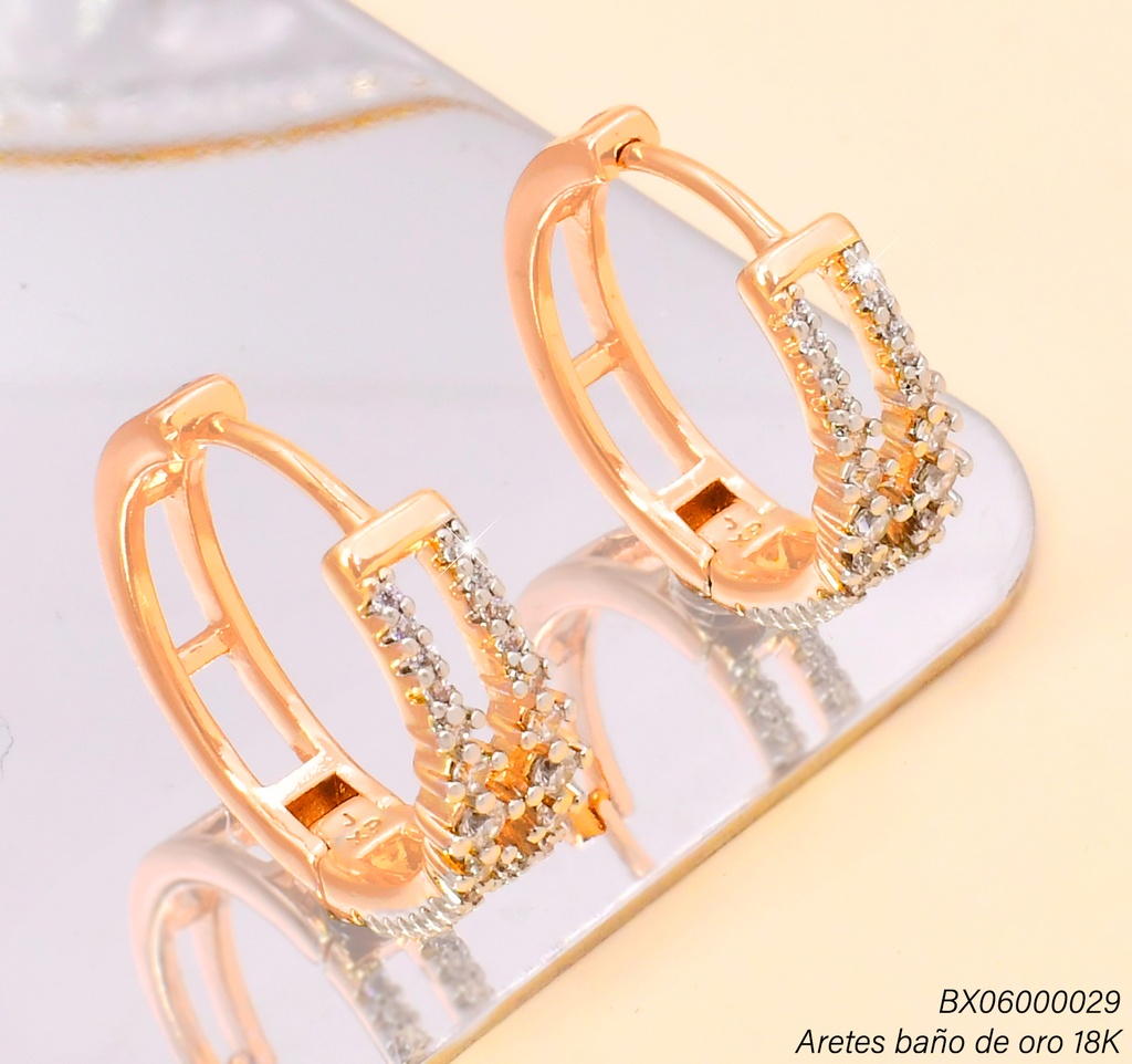 ARGOLLA BAÑO DE ORO 18K. XUPING DOBLE LINEAS ZIRC.JEYX-10835