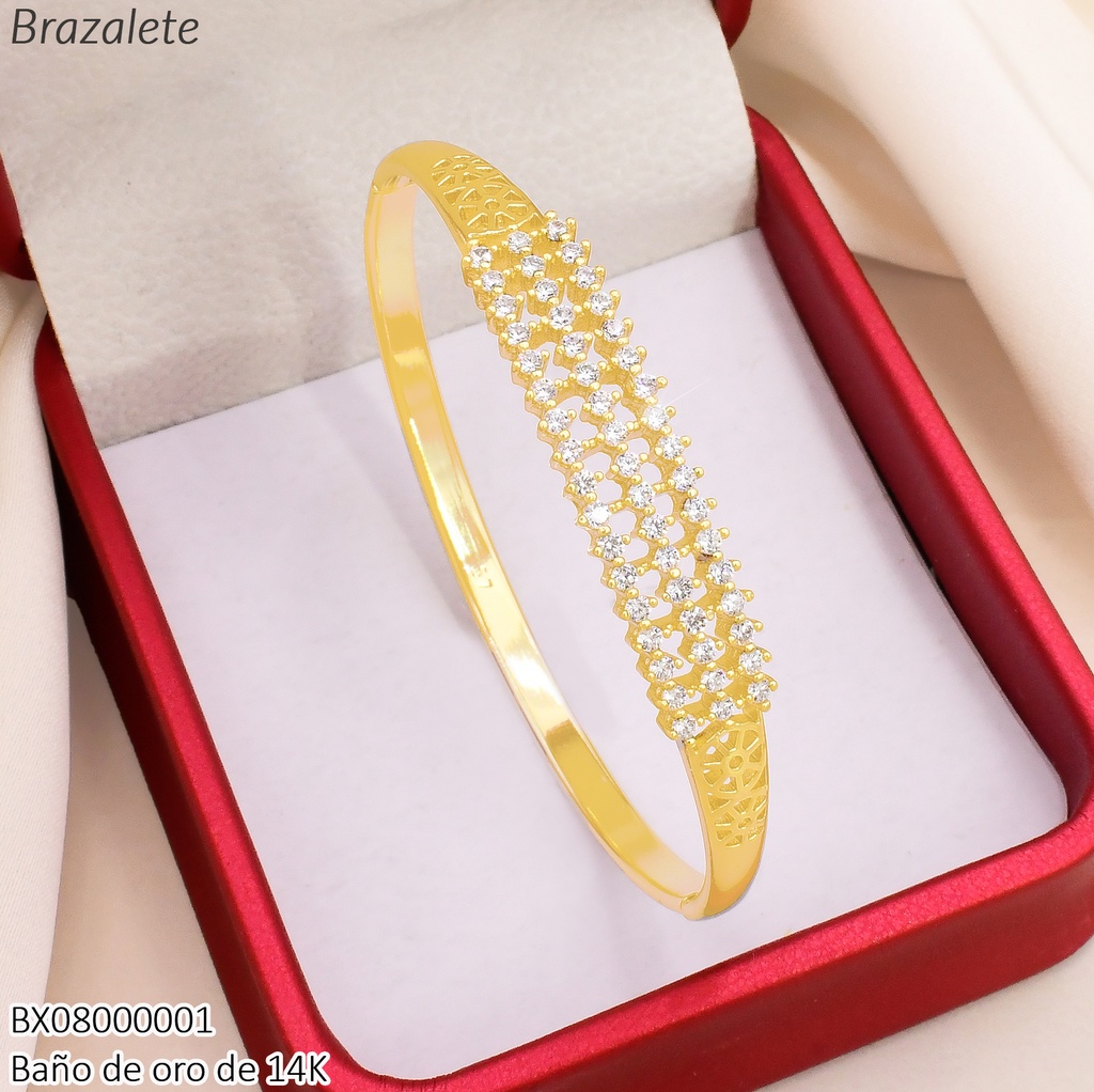 BRAZALETE BAÑO DE ORO 14K. XUPING RUEDA CARRETA BE1144-427 012026