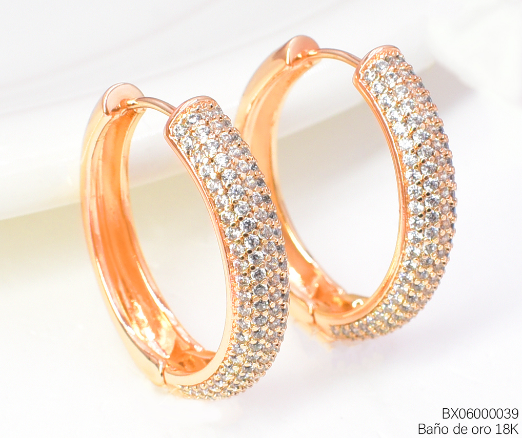 ARGOLLAS BAÑO DE ORO 18K. XUPING INFLADAS/ZIRC.EE5529-427 012026