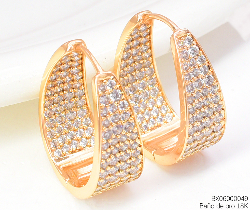 ARGOLLAS BAÑO DE ORO 18K. XUPING ANCHAS ZIRC. EE5526-427 012026