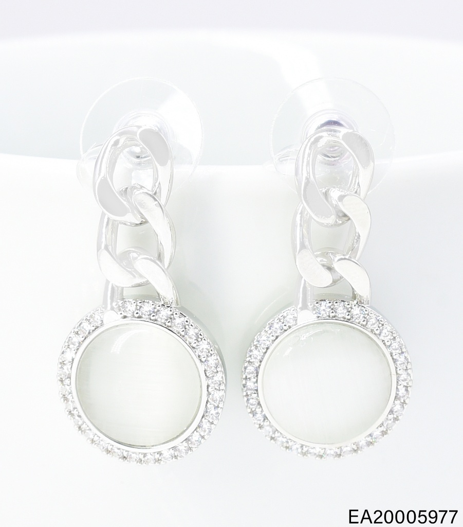 ARETES PLAT CADENA/ CIRCULO CREMA EE4953-6 012026