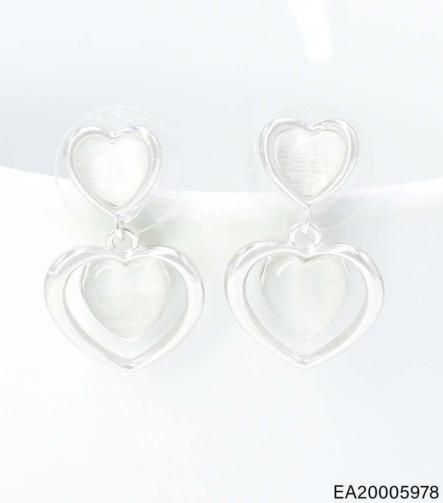 ARETES PLAT 2 CORAZONES VERT. EE4991-6 012026