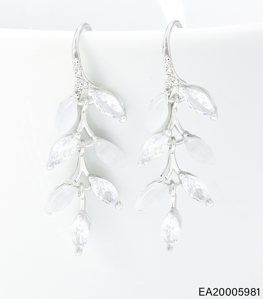 ARETES PLAT RAMA HOJA ZIRC. EE4943-6 012026