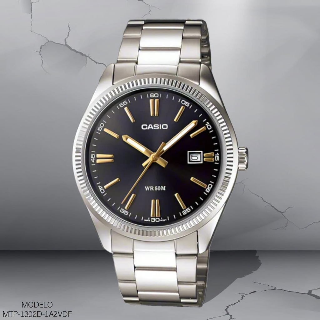 RELOJ CASIO ANALOGO MTP-1302D-1A2VDF METAL PLAT.