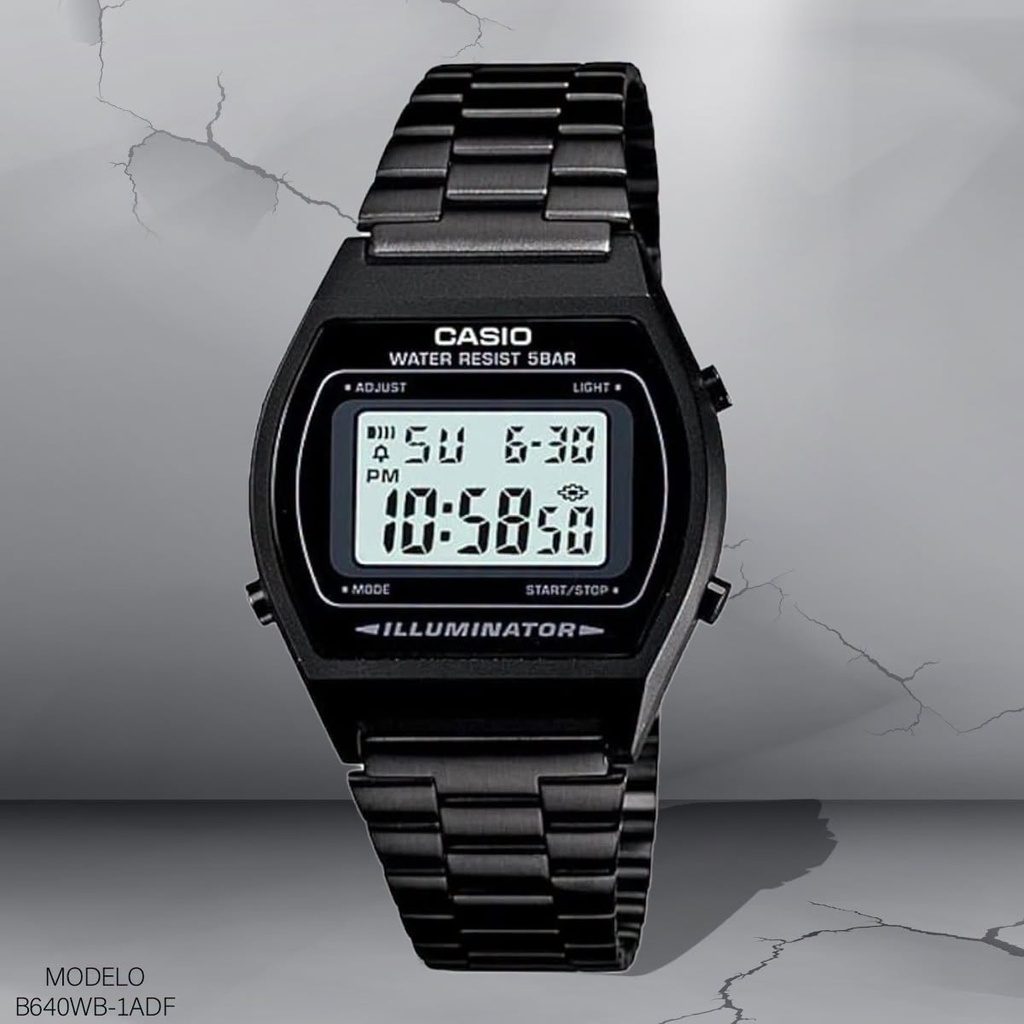 RELOJ CASIO DIGITAL B640WB-1ADF METAL NEGRO