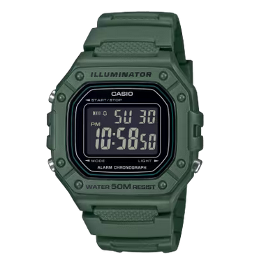 RELOJ CASIO DIGITAL W-218H-3BVDF RESINA VERDE