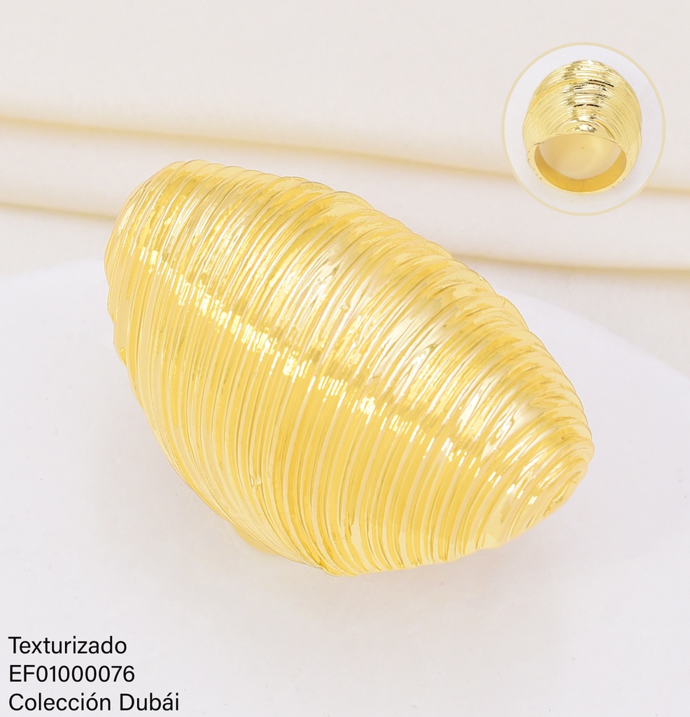 ANILLO DOR OVALO RAYADO FD25296