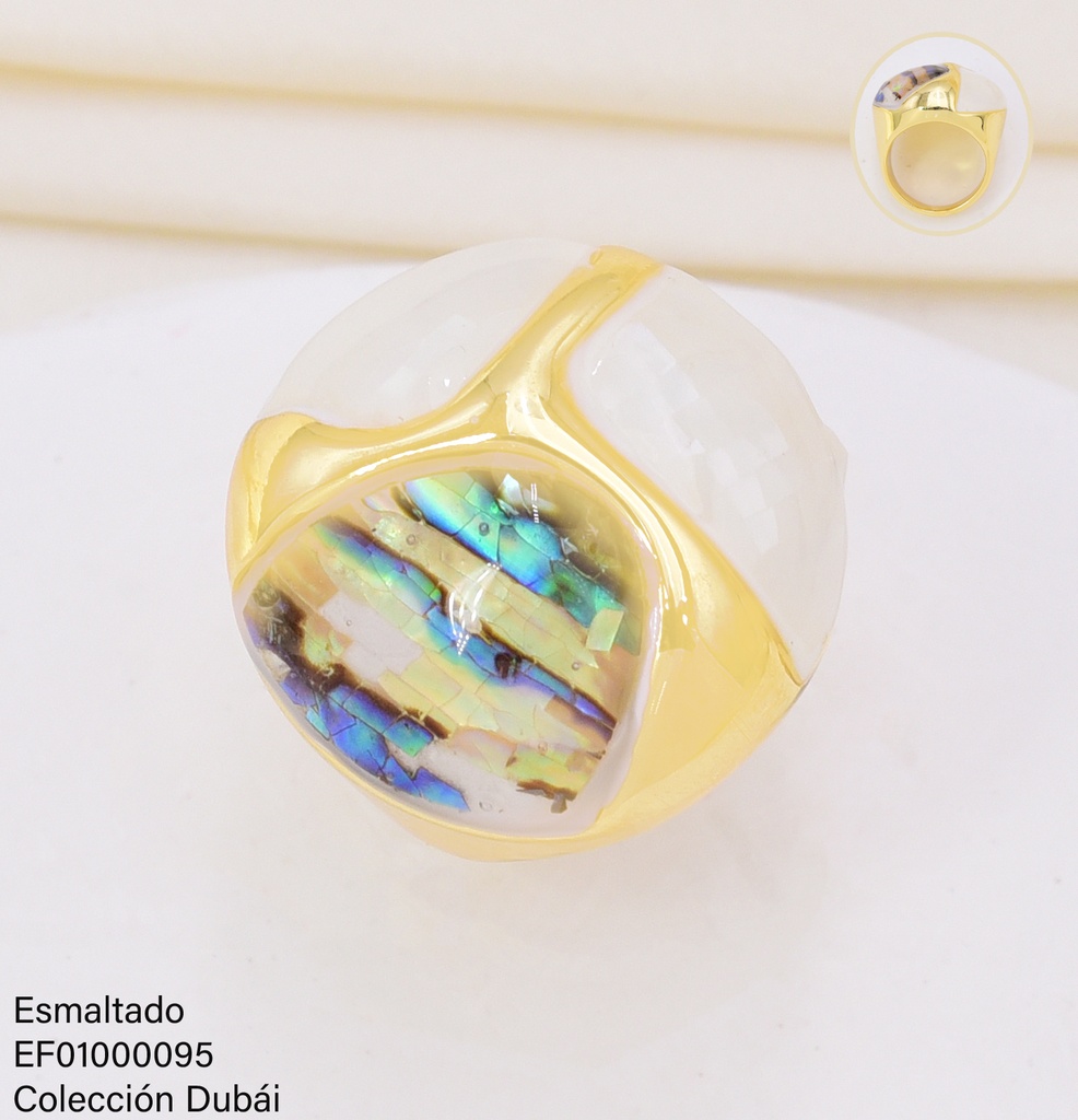 ANILLO DOR TRIANGULOS BLANCOS/CAFE FD25318